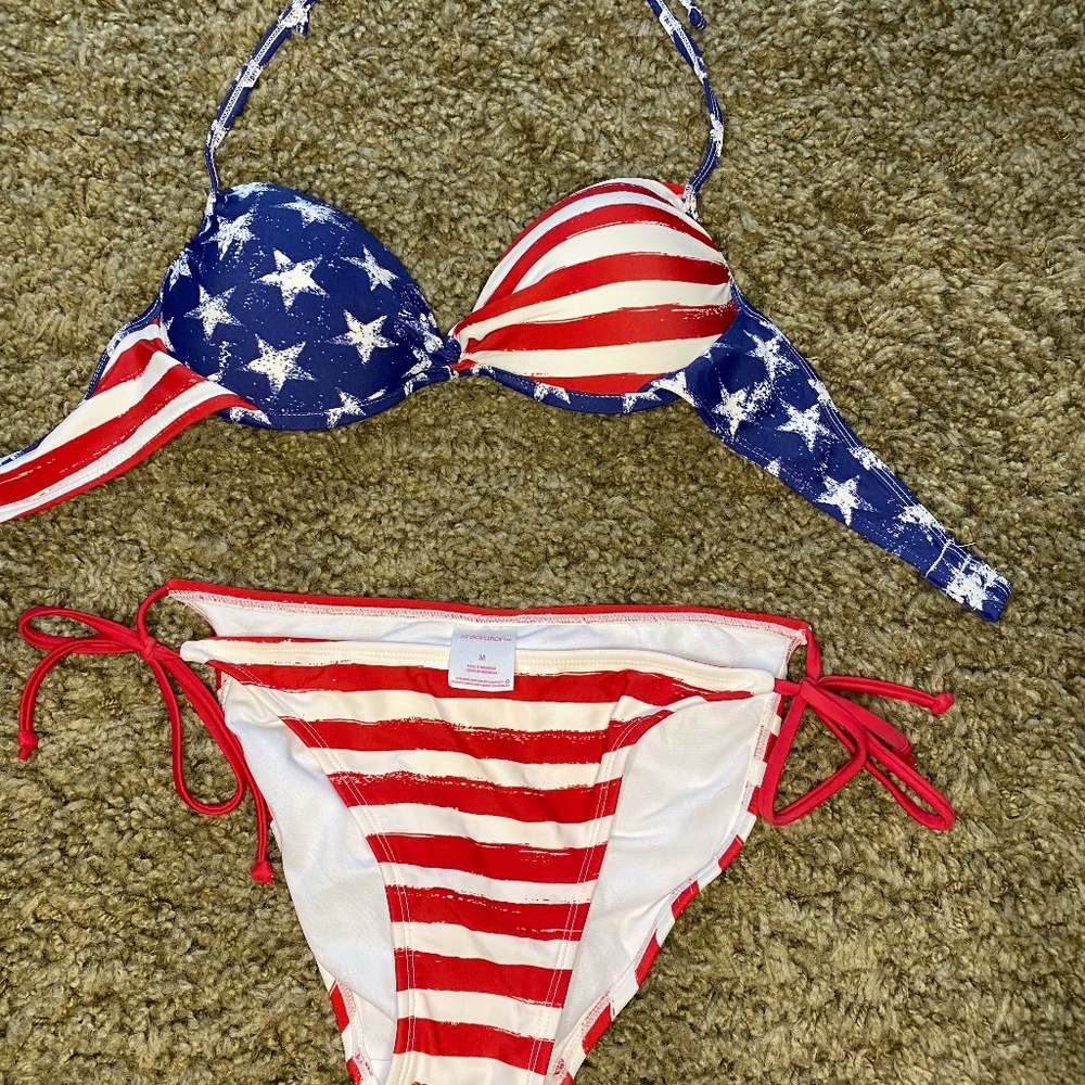 American Flag Halter Padded Bikini USA Target
